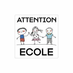 Panneau attention, enfant, école ralentissez
