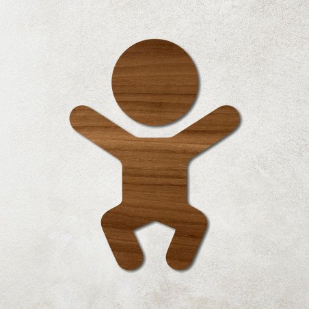 Pictogramme en bois découpé bébé, sanitaire bébé
