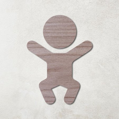 Pictogramme en bois découpé bébé