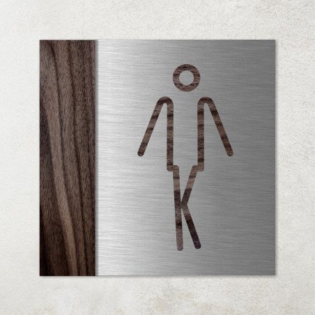 Plaque en métal et bois toilettes hommes humoristique