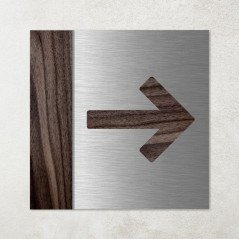 Plaque flèche en métal et bois gauche et droite