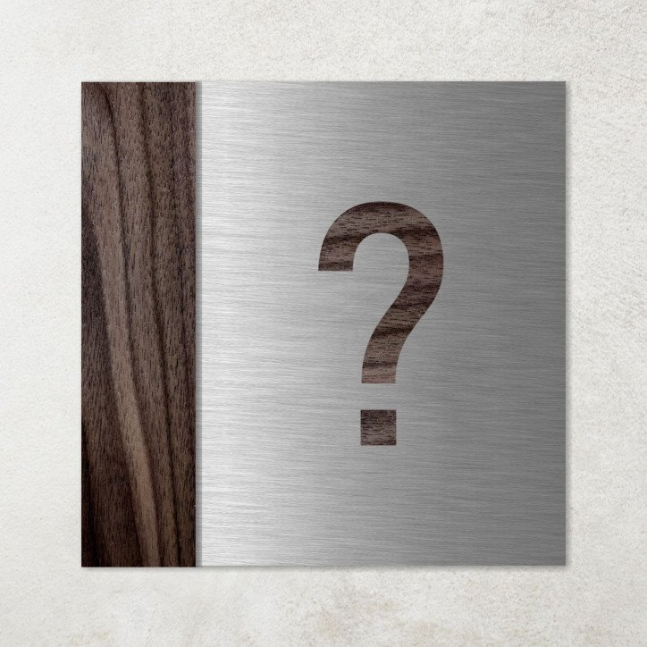 Plaque en métal et bois pictogramme sur mesure