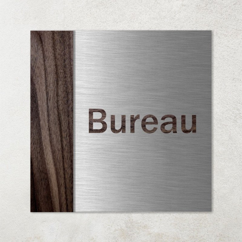 Plaque bureau en bois et métal composite