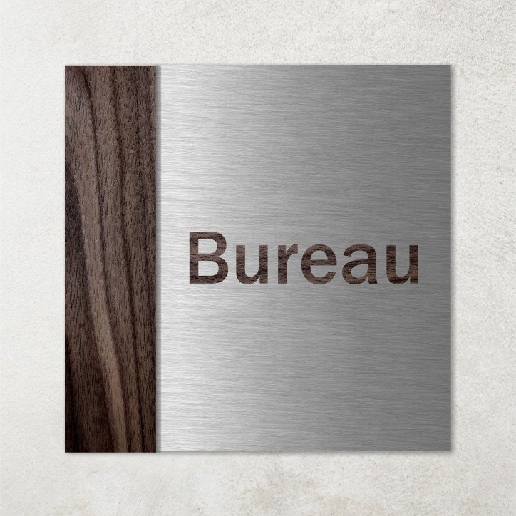 Plaque bureau en bois et métal composite