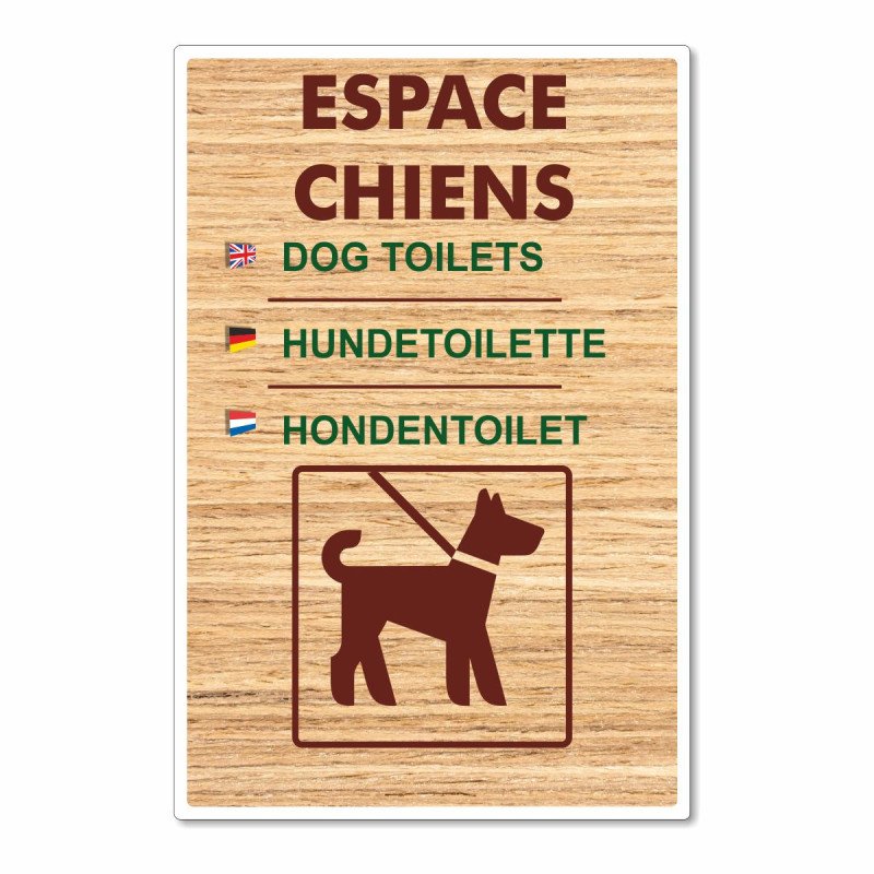 Panneau espace chiens - toilettes pour chiens