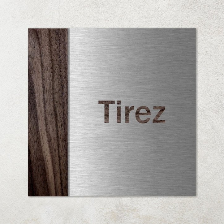Plaque tirez en bois et métal composite
