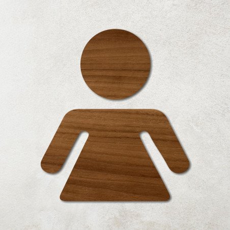 Pictogramme en bois découpé toilettesdames, femmes