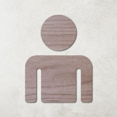 Pictogramme en bois découpé toilettes hommes