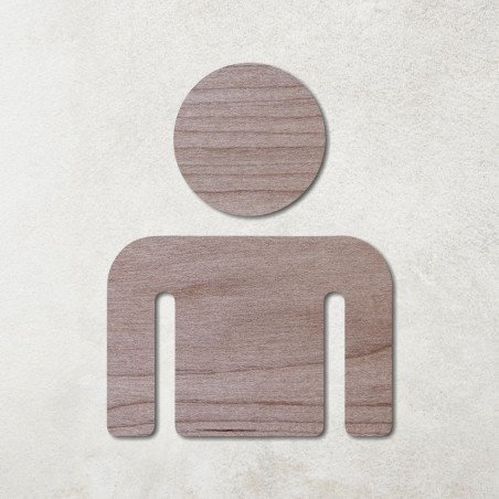 Pictogramme en bois découpé toilettes hommes