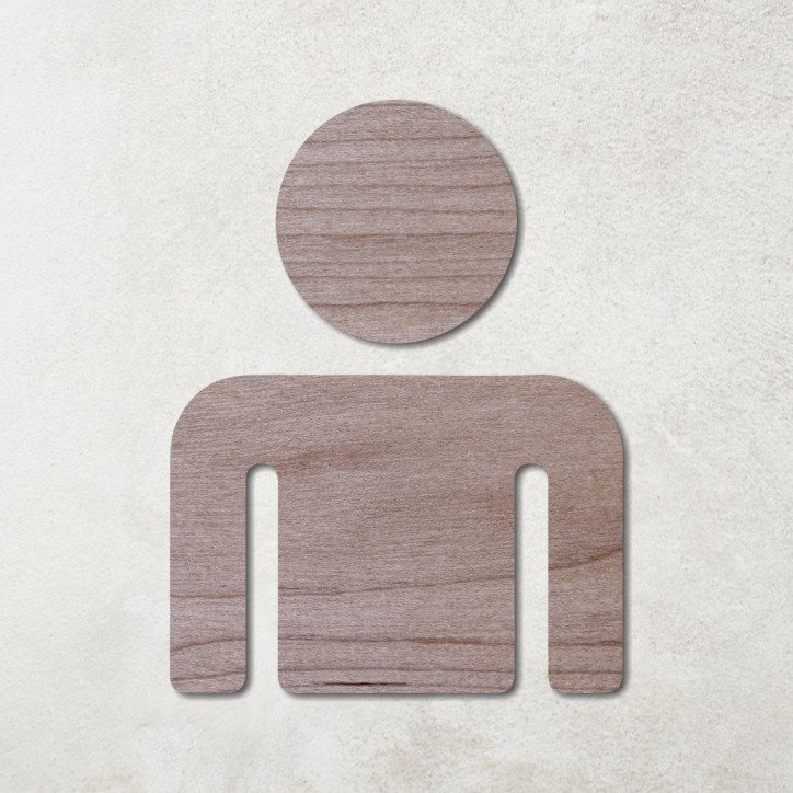 Pictogramme en bois découpé toilettes hommes