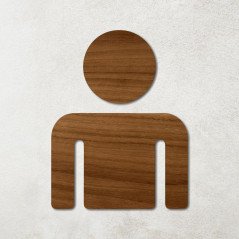Pictogramme en bois découpé toilettes hommes erable