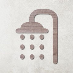 Pictogramme en bois découpé douche