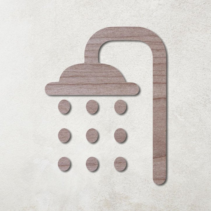 Pictogramme en bois découpé douche