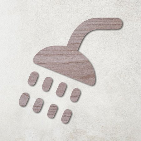 Pictogramme en bois découpé douche modèle 2