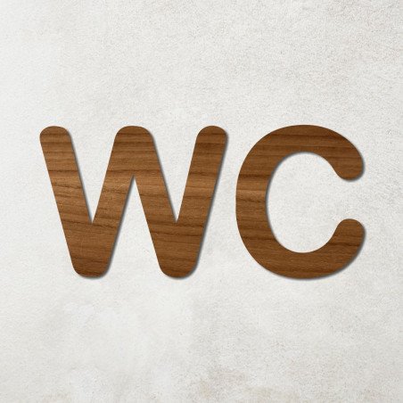 Pictogramme en bois découpé toilette WC noyer