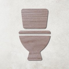 Pictogramme en bois découpé toilettes WC