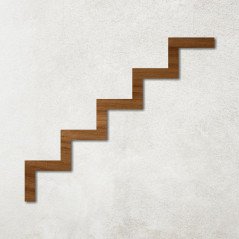 Pictogramme en bois découpé escalier noyer