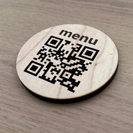 Menu qr code en bois massif
