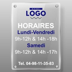 Plaque Horaire Plexiglas 5mm. Panneau Sur Mesure avec Entretoises