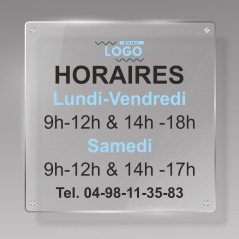 Panneau Horaire Alu Brossé | Pancarte Sur Mesure avec vos horaires