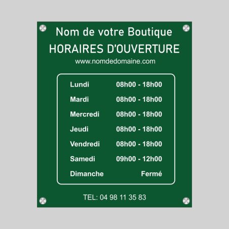 Plaques Horaires Gravées Gravomax | Intérieur & Extérieur | 6 Couleurs