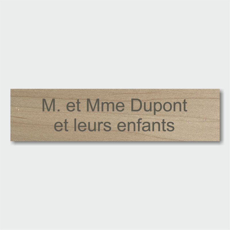 Plaque boite aux lettres en bois