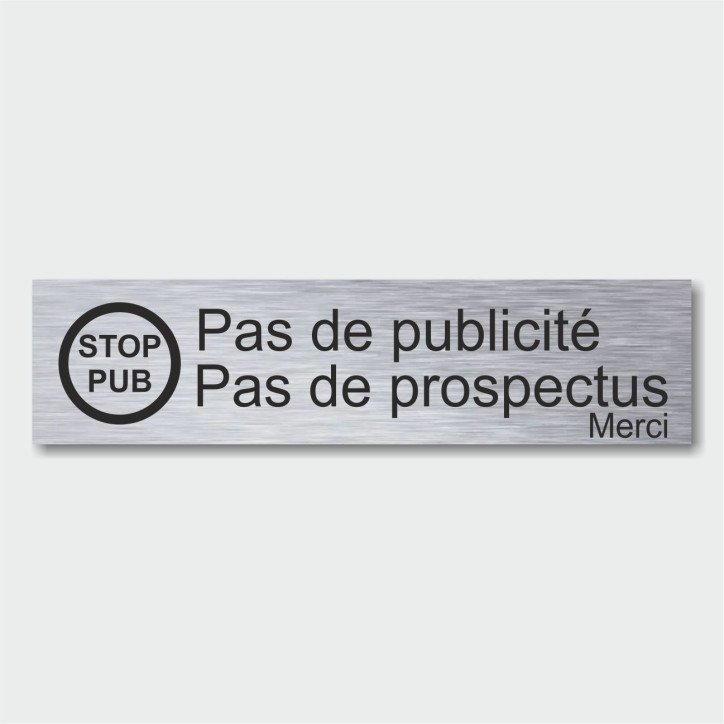 Plaque pas de publicité, STOP PUB