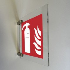 Signalétique Incendie carrée en plexiglas