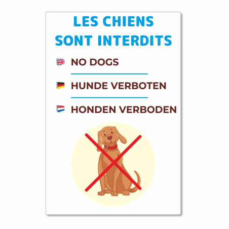 Panneau les chiens sont interdits