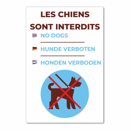 Panneau les chiens sont interdits
