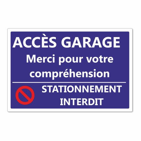 Panneau "Accès Garage" Réservé | Alu Composite 3mm | 5 Formats