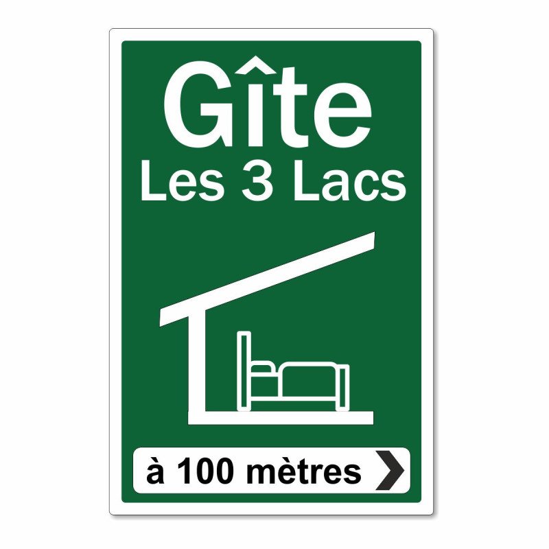 Panneau gîte sur mesure vertical