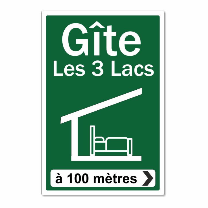 Panneau gîte sur mesure vertical