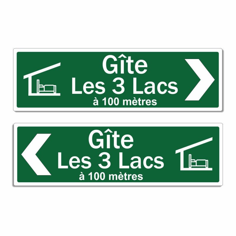 Panneau directionnel Gîte en 7 couleurs