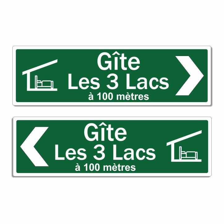 Panneau directionnel Gîte en 4 couleurs