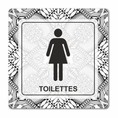 Plaque toilettes femmes en Chromaluxe