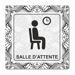 Plaque salle d'attente en Chromaluxe