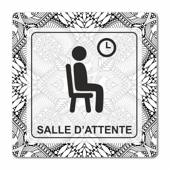 Plaque salle d'attente en Chromaluxe Plaque salle d'attente en Chromaluxe