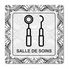 Plaque salle de soins dentistes en Chromaluxe aluminium