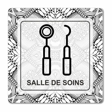 Plaque salle de soins dentistes en Chromaluxe aluminium