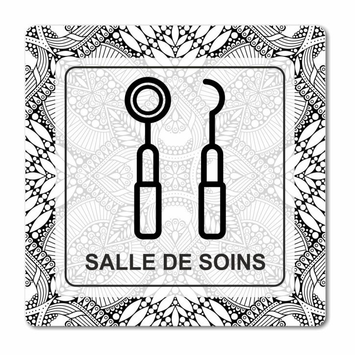 Plaque salle de soins dentistes en Chromaluxe aluminium