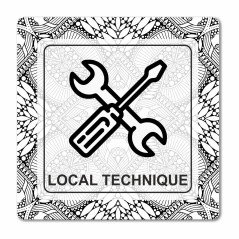 Plaque local technique en Chromaluxe aluminium