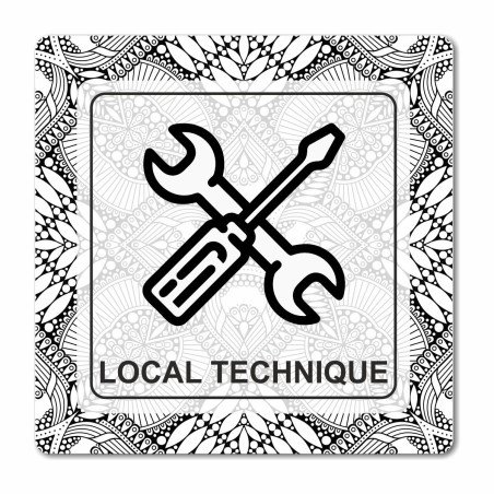 Plaque local technique en Chromaluxe aluminium