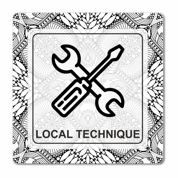 Plaque local technique en Chromaluxe aluminium Plaque local technique en Chromaluxe aluminium