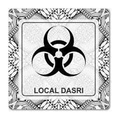 Plaque local DASRI en Chromaluxe aluminium