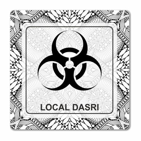 Plaque local DASRI en Chromaluxe aluminium