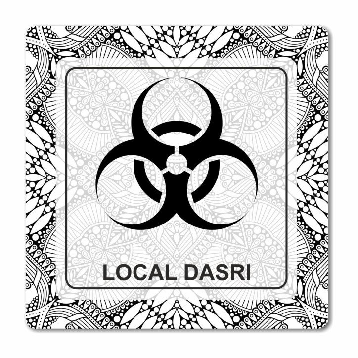 Plaque local DASRI en Chromaluxe aluminium