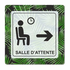 Plaque salle d'attente en Chromaluxe droite ou gauche