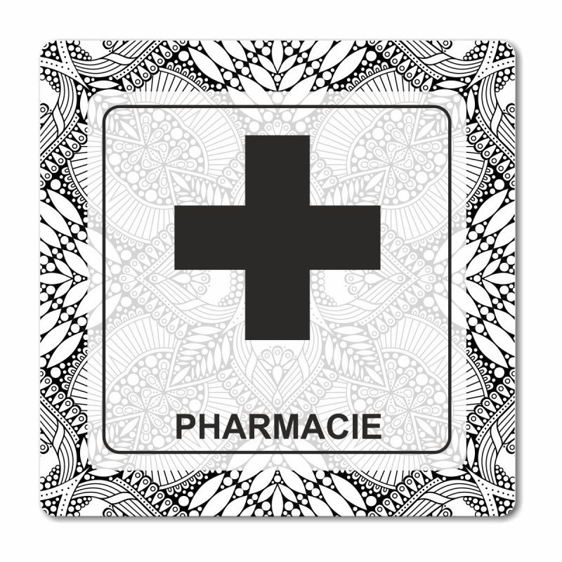 Plaque pharmacie en Chromaluxe brillant