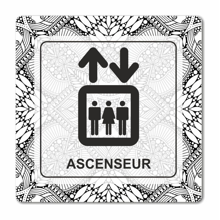 Plaque ascenseur en Chromaluxe aluminium